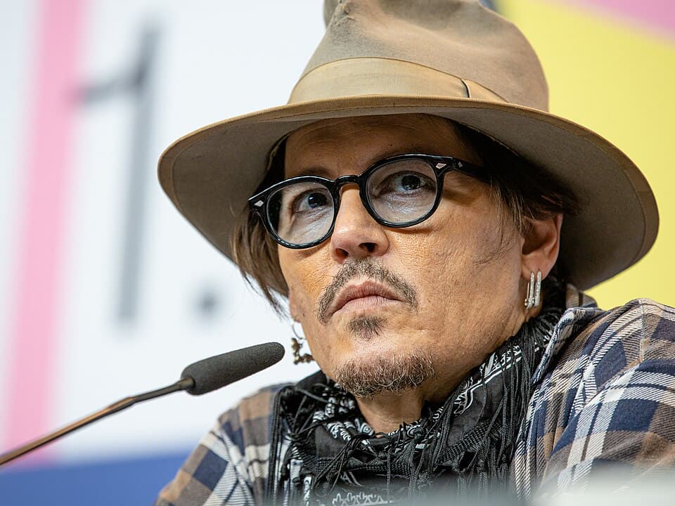 Johnny Depp at a public film festival press event