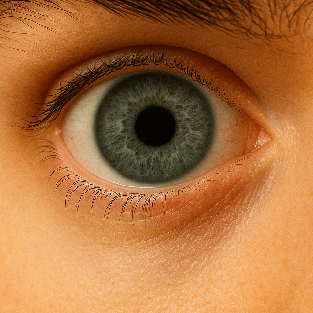 Good example: a sharp, evenly lit eye, wide open